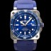 미러급 벨엔로즈 남성용 인스트루먼트03 BR03A-D-BLU-STSRB 오토매틱 9015타입 42mm 우레탄줄 블루 다이얼 bel4115 Ⅳ