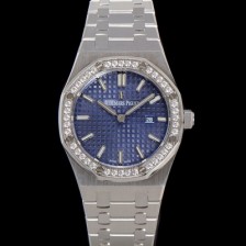 미러급 오데마피게 여성용 로얄오크 67651IP.ZZ.1261IP.01 브레이슬릿 33mm 쿼츠 무브먼트 블루 와플 다이얼 aud6515 Ⅳ