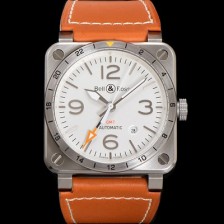 미러급 벨엔로즈 남성용 인스트루먼트03 BR0393-GMT-STSCA 오토매틱 2836타입 42mm 우레탄줄 화이트 다이얼 bel4118 Ⅳ