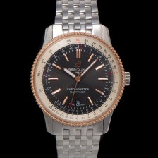 미러급 브라이틀링 남성용 네비타이머 U17326211M1A1 크로노그래프 오토매틱 2824 타입 41mm 메탈줄 그레이 다이얼 bre6035 Ⅳ