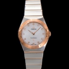 미러급 오메가 여성용 컨스틀레이션 131.20.28.60.55.001 로즈골드 28mm 쿼츠 무브먼트 화이트 자개 다이얼 omg0153 Ⅳ