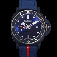 미러급 파네라이 남성용 서브머시블 콰란타콰트로 루나로사 PAM01466 티-세라미테크™ 44mm 오토매틱 Cal P. 900타입 블루 다이얼 pan5230 Ⅳ