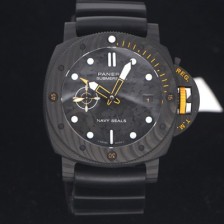 미러급 파네라이 남성용 서브멀시브 GMT 카보텍 네이비 실 PAM01324 오토매틱 Cal.P9000타입 44mm 블랙 다이얼 pan5231 Ⅳ