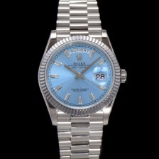 미러급 로렉스 남성용 New 데이데이트 m128236-0009 무게173g 플래티넘 프레지던트 36mm 오토매틱 Cal.2836-2 타입 아이스 블루 바게트 다이얼 rol5411 Ⅳ