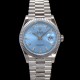 미러급 로렉스 남성용 New 데이데이트 m128236-0009 무게173g 플래티넘 프레지던트 36mm 오토매틱 Cal.2836-2 타입 아이스 블루 바게트 다이얼 rol5411 Ⅳ