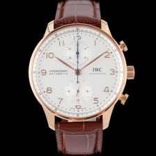 미러급 아이더블유씨 남성용 신상품 / 포르투기즈 IW371611 크로노그래프 오토매틱 Cal.69355 타입 41미리 가죽줄 화이트 다이얼 iwc4093 Ⅳ