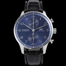 미러급 아이더블유씨 남성용 신상품 / 포르투기즈 IW371606 크로노그래프 오토매틱 Cal.69355 타입 41미리 가죽줄 블루 다이얼 iwc4091 Ⅳ