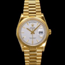 미러급 로렉스 남성용 New 데이데이트 m128238-0081 무게173g 18K 옐로우골드 프레지던트 36mm 오토매틱 Cal.2836-2 타입 화이트 다이얼 rol5410 Ⅳ