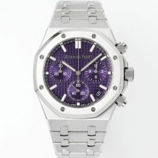 미러급 오데마피게 남성용 로얄오크 26240BC.OO.1320BC.01 크로노그래프 41mm 오토매틱 Cal.4401 타입 퍼플 와플 다이얼 aud6555 Ⅳ