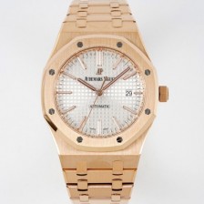 미러급 오데마피게 남성용 15400OR.OO.1220OR.02 로얄오크 18k 로즈골드 41mm 오토매틱 Cal.3120무브먼트 실버 와플 다이얼 aud6536 Ⅳ