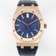 미러급 오데마피게 남성용 로얄오크 셀프와인딩 15510OR.OO.D315CR.02 18K 로즈골드 41mm 오토매틱 Cal.4302 무브먼트 블루 와플 다이얼 aud6548 Ⅳ