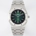 미러급 오데마피게 남성용 하이엔드 로얄오크 16202PT.OO.1240PT.01 엑스트라 씬 50주년 기념 39mm 오토매틱 Cal.7121타입 그린 다이얼 aud6567 Ⅳ