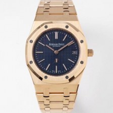 미러급 오데마피게 남성용 하이엔드 로얄오크 15202OR.OO.1240OR.01 엑스트라 씬 18K 로즈골드 39mm 오토매틱 Cal.2121타입 블루 다이얼 aud6570 Ⅳ