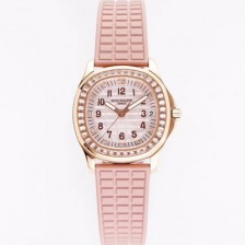 미러급 파텍필립 여성용 아쿠아넛 5072R-001 마더 오브 펄 18k 로즈골드 35.6mm 오토매틱 Cal.324 타입 투톤 베이지 다이얼 pat2234 Ⅳ